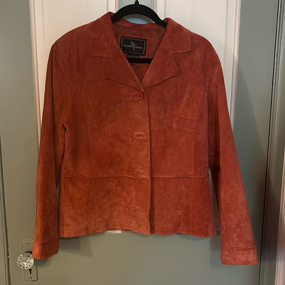 burnt orange vintage suede jacket